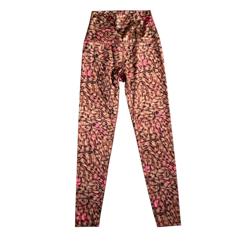 Beyond Yoga Women's Brown/Pink Electric Cheetah Swirl Leggings Size XS